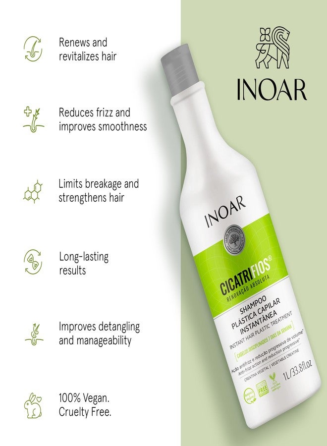 Inoar Cicatrifios Shampoo with RejuComplex3 & Deep Repair Formula for Damaged Hair, Frizz Control & Renewed Softness, 33.8 Fl Oz - Image 3
