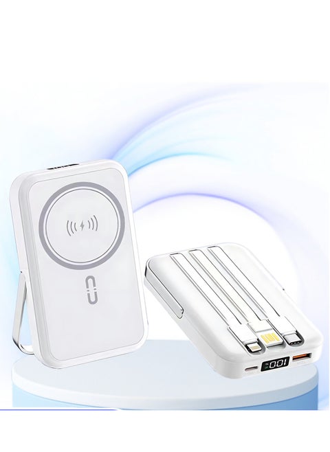 باور بانك PB186 المغناطيسي 10000 مللي أمبير - نحيف للغاية، شحن سريع 22.5 واط، عرض LED رقمي، مقاوم للماء، شحن لاسلكي، محطة طاقة محمولة بنفسجي