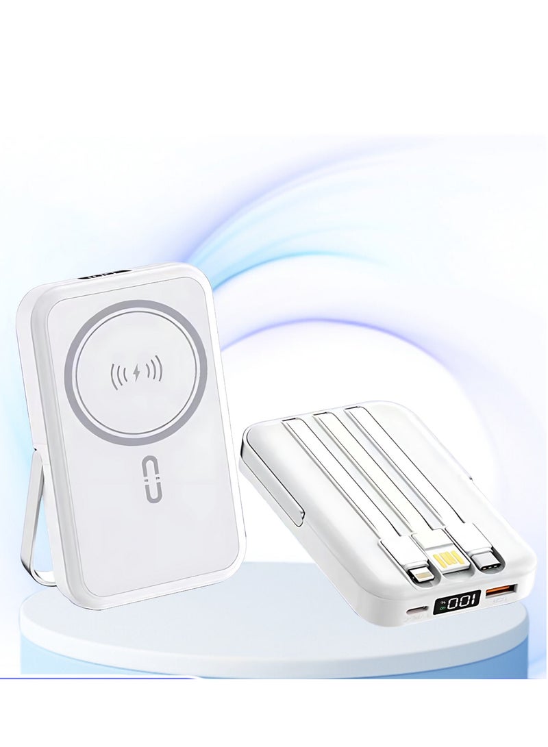 xinzhen PB186 10000mAh Magnetic Power Bank - Ultra Slim, 22.5W Fast Charging, Digital LED Display, Waterproof, Wireless Charging, Portable Power Station Purple  - Image 1