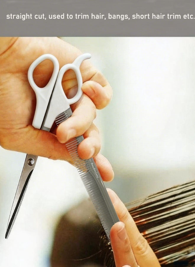 3pcs Hair Scissors With Comb, Portable Hairdressing Scissors, Hair Cutting Scissors Thinning Shears With Hairdressing Comb Grey - Image 2