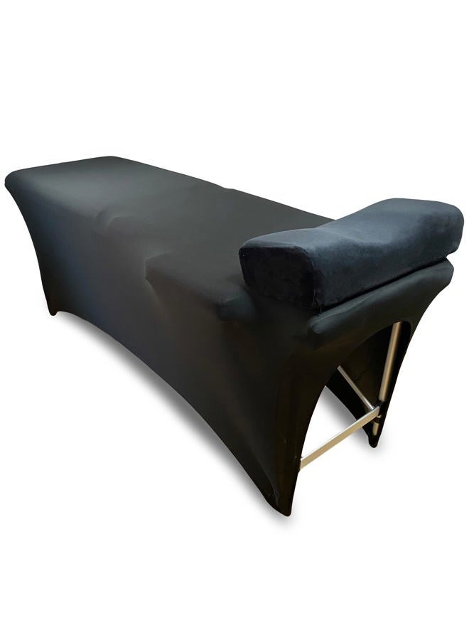 XOLLOZ Lash Bed Cover – Spandex Table Covers 6ft, Stretch Table Cloths for 6 Ft Tables, Massage Bed Cover, 6ft Table Cover Fitted, Perfect for Lash Extension Bed, Massage Table, and Spa Use - Black - Image 1