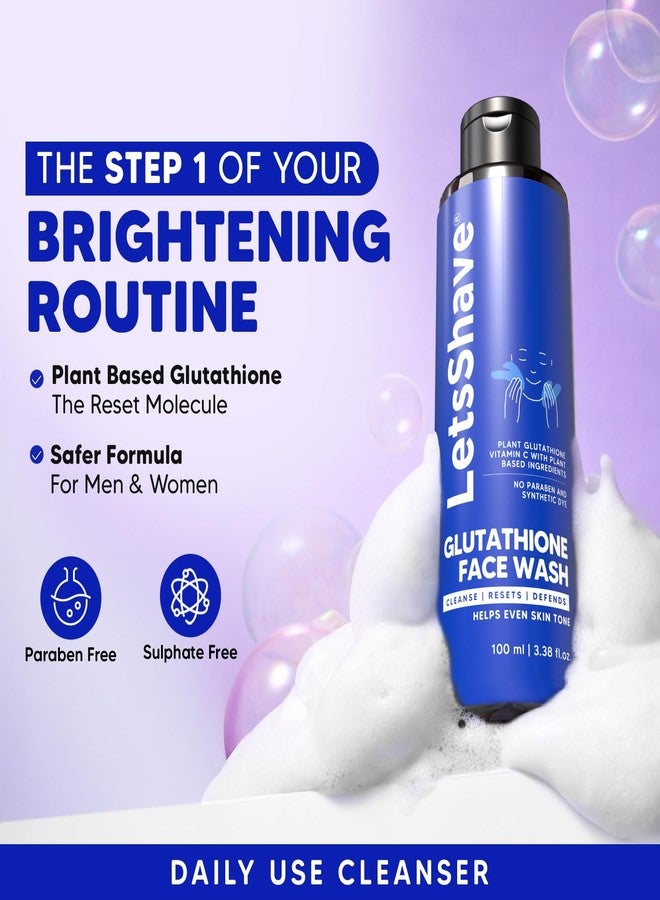 LetsShave Glutathione Face Wash for Men & Women | Tan Removal & Skin Brightening Cleanser | Step 1 Daily Routine | With Vitamin C | For Oily & Dull Skin | 100 ml - Image 1