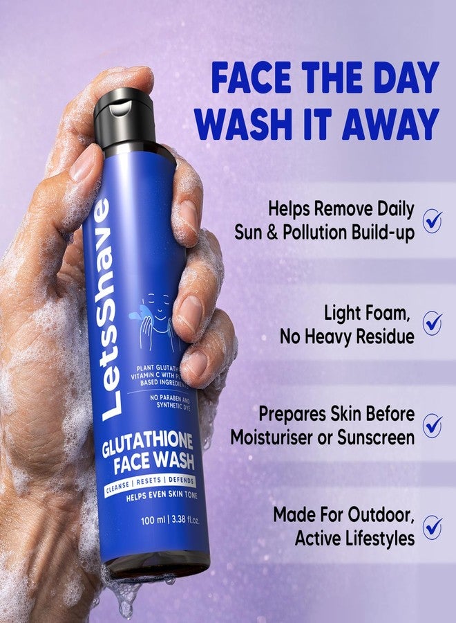 LetsShave Glutathione Face Wash for Men & Women | Tan Removal & Skin Brightening Cleanser | Step 1 Daily Routine | With Vitamin C | For Oily & Dull Skin | 100 ml - Image 2