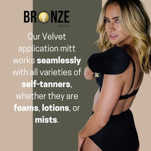 Bronze Cactus Tanning Application Mitt – Non-Absorbent Fabric | Reusable, Fast Dry | Applies Self-Tan, Lotion, Mousse Evenly | Prevents Staining, Ideal for Face & Body - Image 5