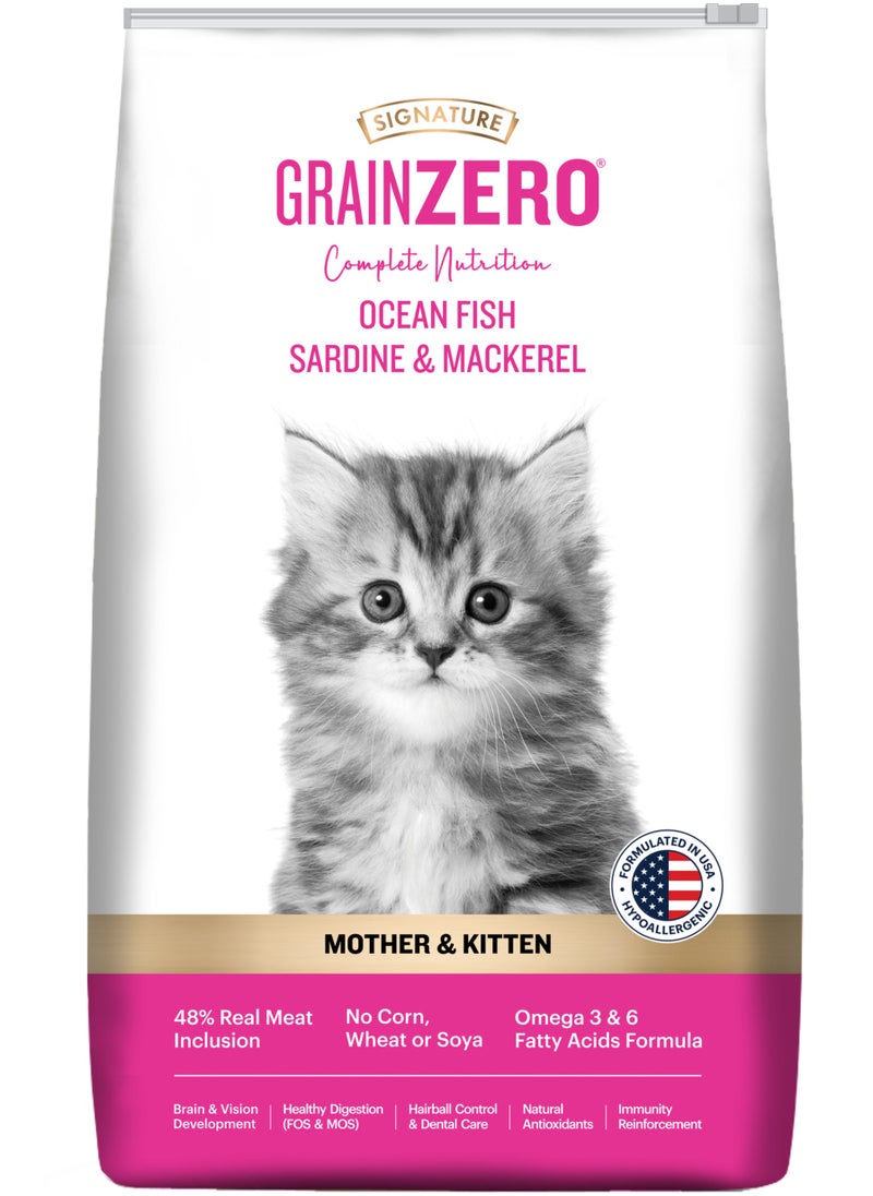 Grain Zero Premium Kitten Dry Cat Food  Ocean Fish  Sardine & Mackerel 7Kg  - Image 1