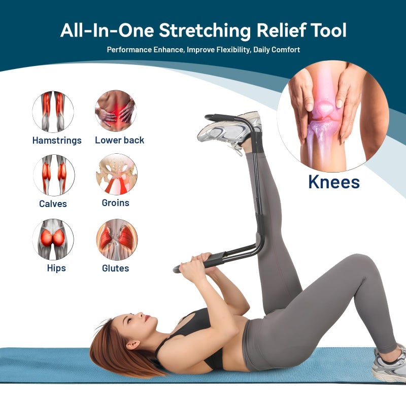 Zakdbbry Hamstring Stretcher, Knee Extension Device, Lower Back, Hip & Calf Stretching - Image 2