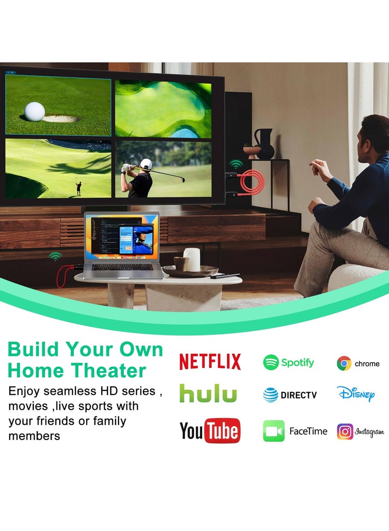 SYOSI HDMI Wireless Transmitter and Receiver Set, 30M/100FT Long Range, Plug and Play, 1080P Support, Dual-Band 2.4/5GHz, Ideal for Streaming Video/Audio from Laptop, Camera, PC, Phone to HDTV, Projector - Image 4