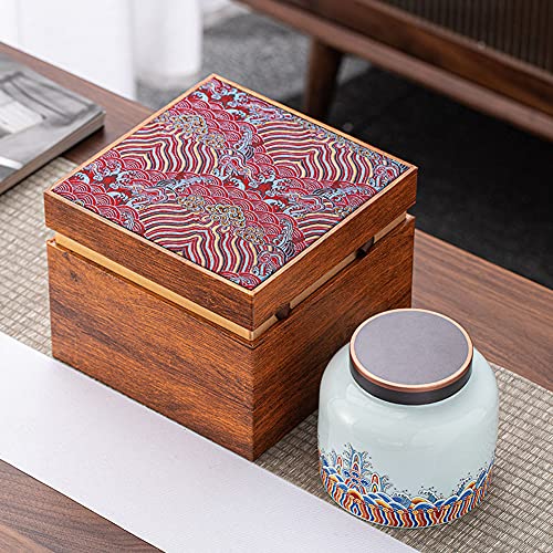 Kelendle Keepsake Urns for Human Ashes with Wooden Box Pet Keepsake Urn Large Cremation Urns Decorative Urns Funeral Burial Memorial Urns Memory Box for Home Office Decor Lotus - Image 3
