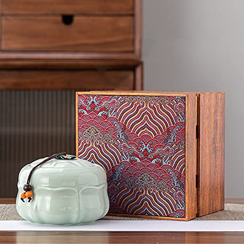 Kelendle Keepsake Urns for Human Ashes with Wooden Box Pet Keepsake Urn Large Cremation Urns Decorative Urns Funeral Burial Memorial Urns Memory Box for Home Office Decor Lotus - Image 2