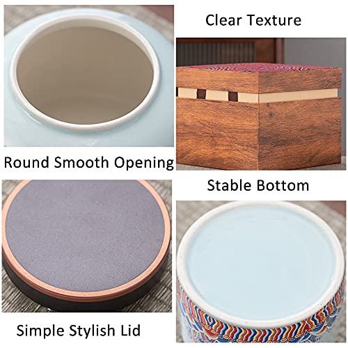 Kelendle Keepsake Urns for Human Ashes with Wooden Box Pet Keepsake Urn Large Cremation Urns Decorative Urns Funeral Burial Memorial Urns Memory Box for Home Office Decor Lotus - Image 5