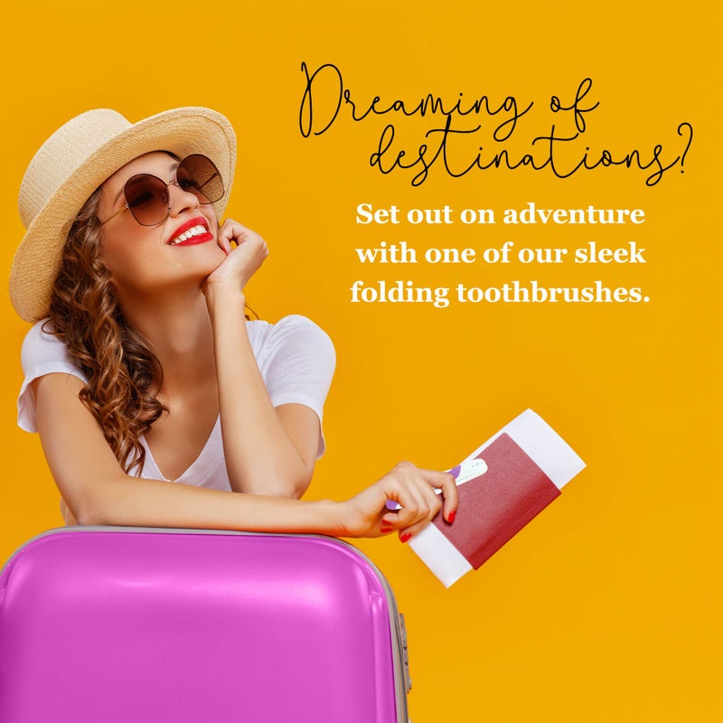 Lingito Travel Toothbrush, Portable Toothbrush Built in Cover, Travel Size Toothbrush Hiking, Camping, Traveling, Folding Toothbrushes, Collapsible Multi Color Travel Toothbrush Kit (6 Pack Soft-Multicolor) - Image 4