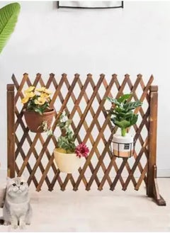 HOME TASTE Hometaste Versatile Telescopic Wooden Fence Adjustable Garden Lattice Decoration, Pet Guardrail, And Indoor Partition – Durable, Stylish, And Secure (70Cm) 