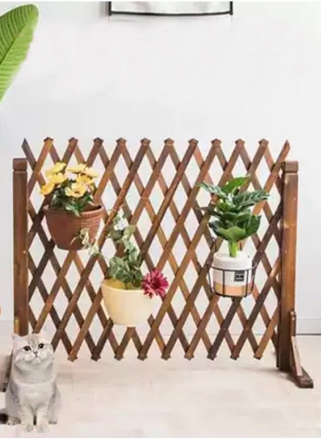 HOME TASTE Hometaste Versatile Telescopic Wooden Fence Adjustable Garden Lattice Decoration, Pet Guardrail, And Indoor Partition – Durable, Stylish, And Secure (70Cm) 