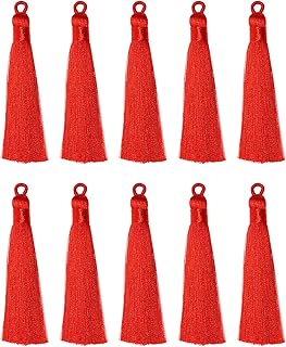 Tupalizy Tupalizy 10PCS Handmade Soft Silky Tassels with Hanging Loop for Bookmarks Keychains Earring Bracelets Jewelry Making - Image 1