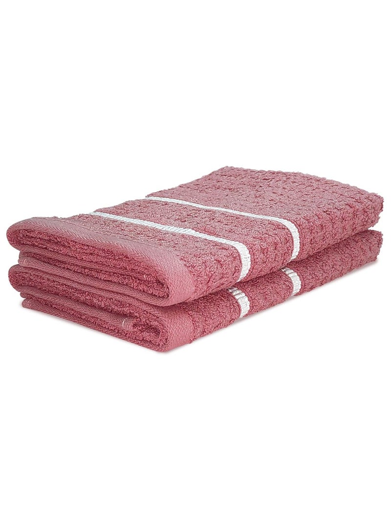 BIANCA Extra Plush Turkish Terry Towels -2pc Hand Towel Set (Mint-Tea) | 480 GSM l 100% Cotton Towel | Hand Towel, Gym Towel for Men Workout Solid-dullpink - Image 3