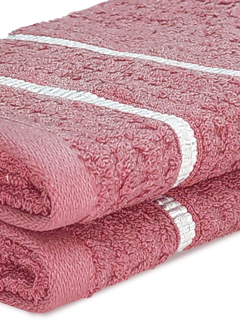 BIANCA Extra Plush Turkish Terry Towels -2pc Hand Towel Set (Mint-Tea) | 480 GSM l 100% Cotton Towel | Hand Towel, Gym Towel for Men Workout Solid-dullpink - Image 4