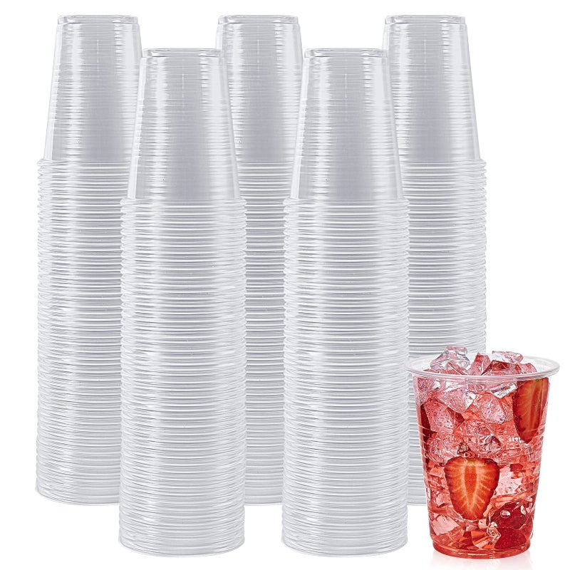 Lilymicky 500 Pack 7 oz Clear Plastic Cups Disposable Drinking Cups Plastic Party Cups for Birthday Parties Picnics Ceremonies and Any Events