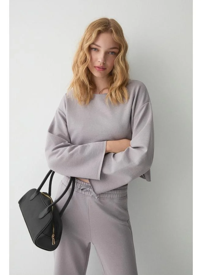Ethiquet  SEDNA Women's Loose-Fit and Round-Neck, Wide-Leg Organic Cotton Lilac Set. for Women | Best Price UAE