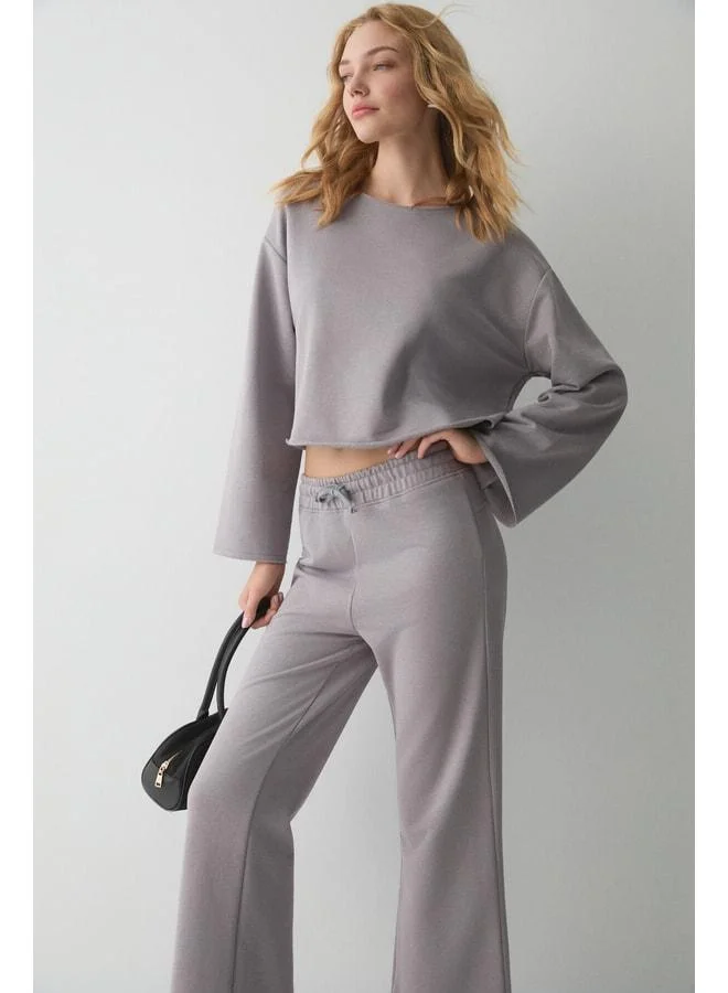 Ethiquet  SEDNA Women's Loose-Fit and Round-Neck, Wide-Leg Organic Cotton Lilac Set. for Women | Best Price UAE