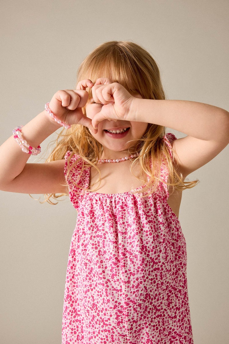 DeFacto Pink BabyGirl Crew Neck Floral Jumpsuit Casual - Image 3