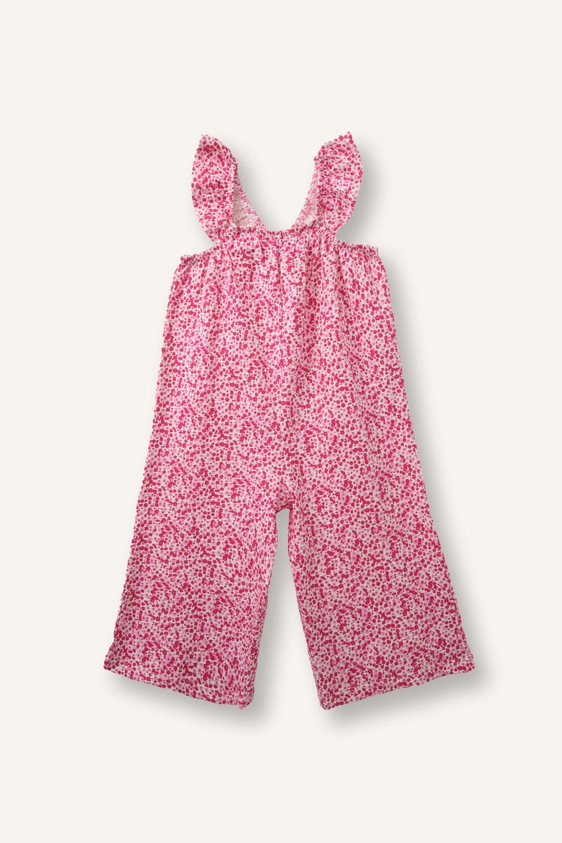 DeFacto Pink BabyGirl Crew Neck Floral Jumpsuit Casual - Image 4
