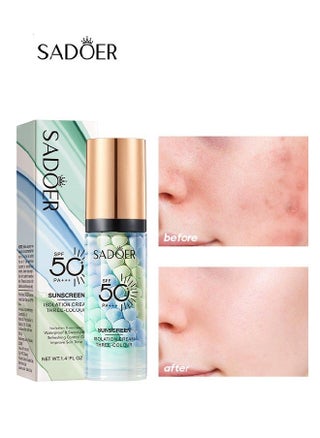 Isolation Cream Invisible Pore, Three Color Sunscreen lotion SPF50, Cover Acne Marks Contour Isolation Cream, Color Corrector, Oil Control Moisturizing Make ​For All Skin Green 40g - pzsku/ZA4190E3989E5BAB2CEDEZ/45/1744012330/1f014fef-5b18-451f-9380-4108ba0aa5a5