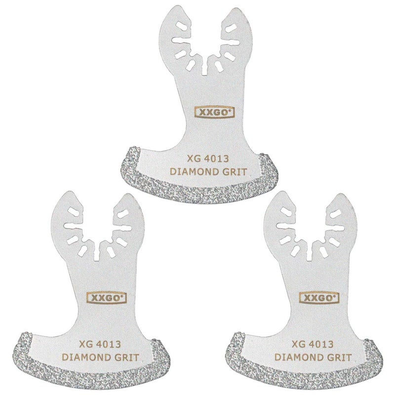 XXGO 3 Pcs Diamond Oscillating Multi Tool Segment Grit Grout Swing Blades for Girt Grout Removal XG3001S - Image 1