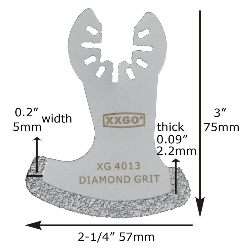 XXGO 3 Pcs Diamond Oscillating Multi Tool Segment Grit Grout Swing Blades for Girt Grout Removal XG3001S - Image 2