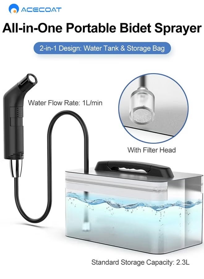 ACECOAT Portable Handheld Bidet Sprayer, Electric Handheld Bidet Sprayer Kit, Rechargeable Travel Bidet for Hygiene Cleaning, Baby Care and Postpartum Care - Image 4