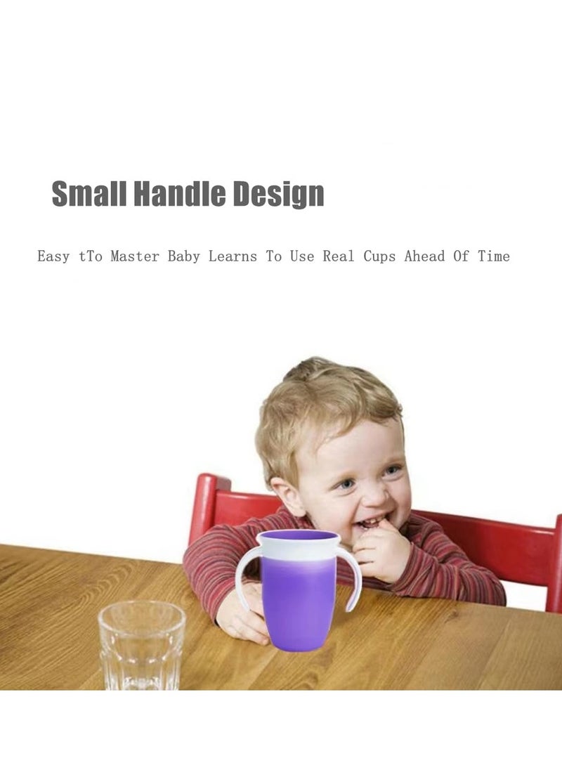 Cool Baby COOLBABY 360 Non-Leakage Baby Learning Drinking Cup For Infants Drinking Cup For Children Anti-Choking Water Cup For Children Silicone With Handle Large Diameter(Purple Pink)  - Image 2