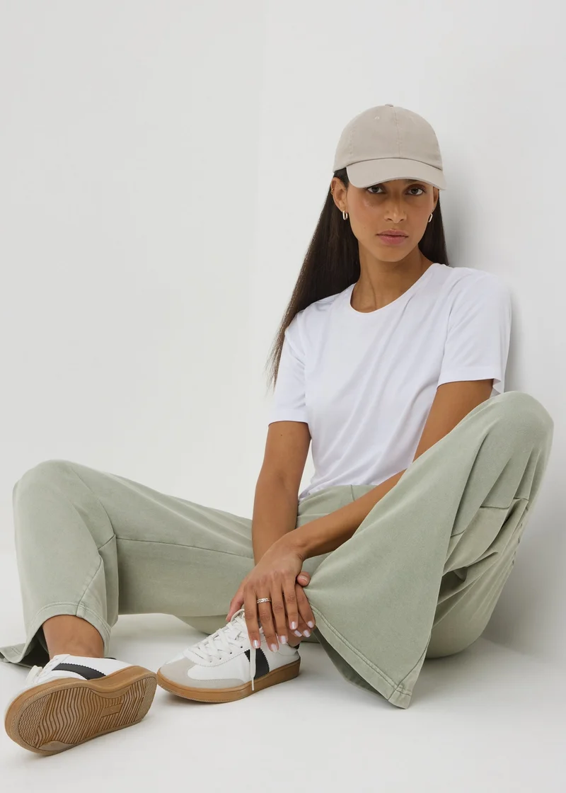 Matalan Sage Acid Wash Wide Leg Jogging Bottoms