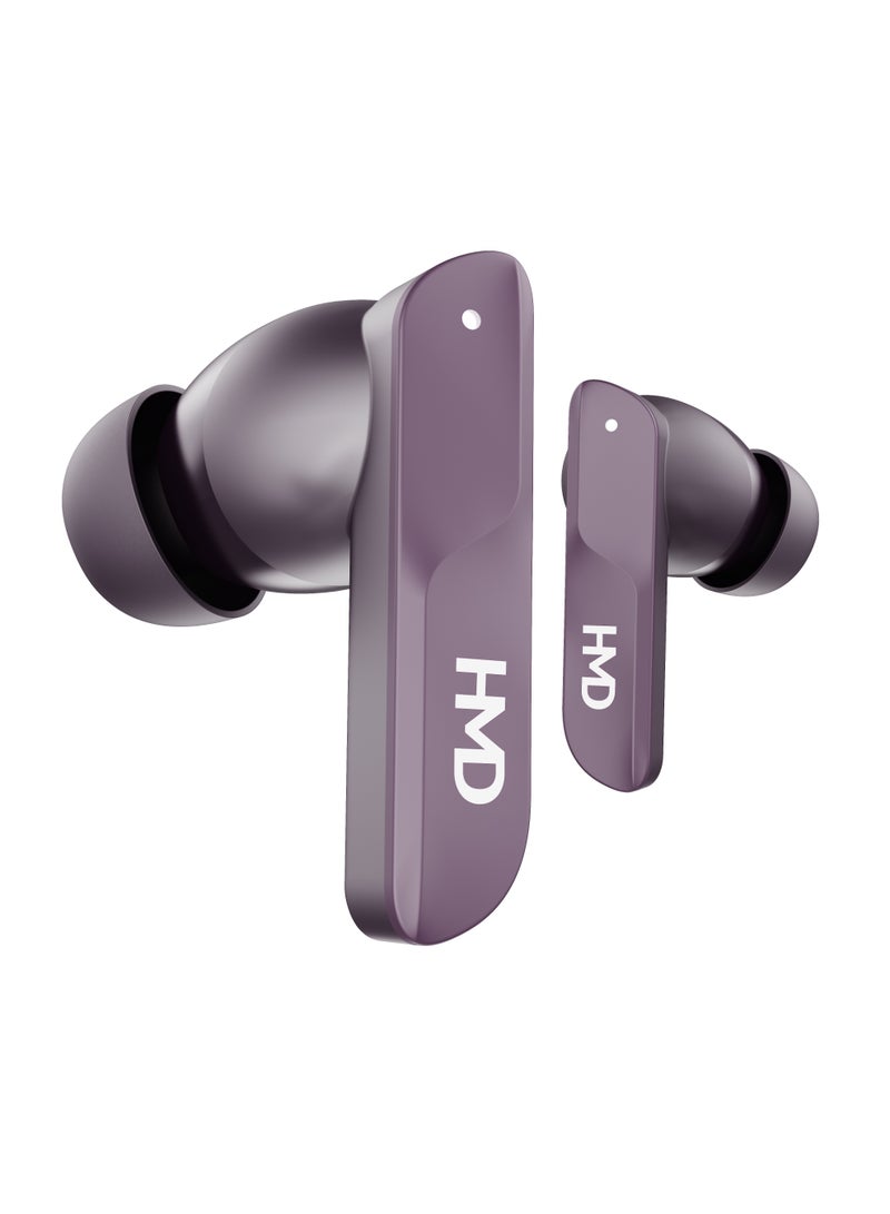 HMD DUB S60 True Wireless Earbuds, Dolby Audio Cinematic Sound, 10mm Drivers, 35 Hours Playtime, 4 Mic AI-ENC for Clear Calls, Multipoint Connectivity, Low Latency Mode, IPX4, Fast Charging Purple - Image 5