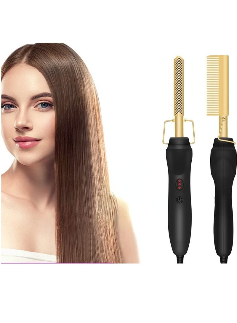 Heating Comb Straightener Electric Hot Comb Flat Iron Hair Straightening Brush Smoothing Iron Comb Hair Straightener Brush - Image 2