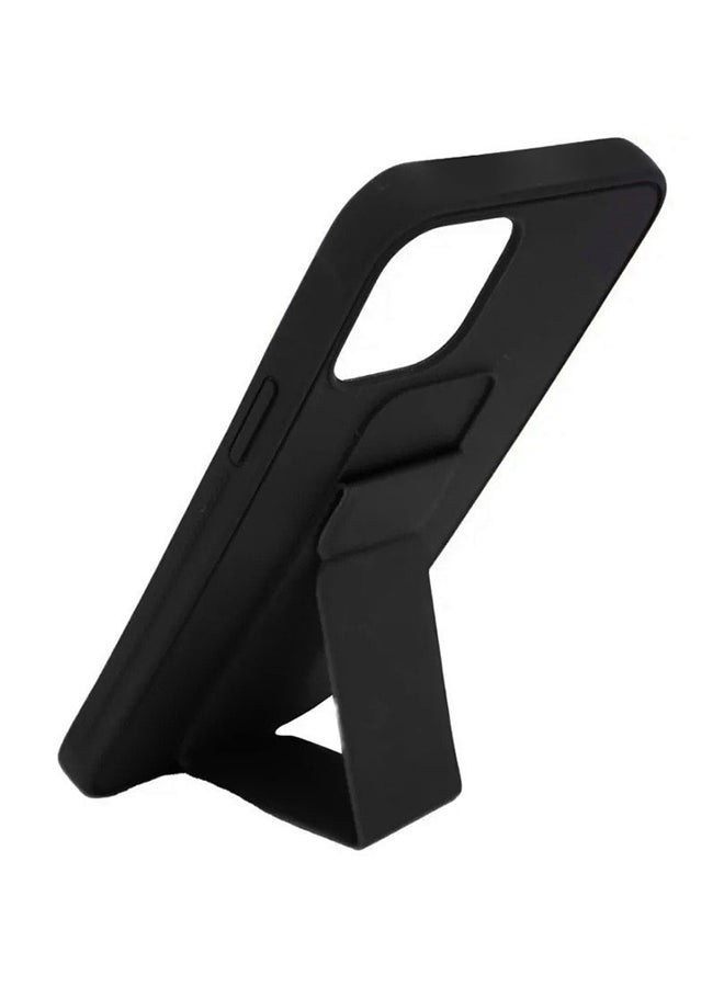 MARGOUN Hand Grip Foldable Magnetic Kickstand Wrist Strap Finger Grip Case Cover For Apple iPhone 14 Pro Max 6.7 inch Black - Image 4