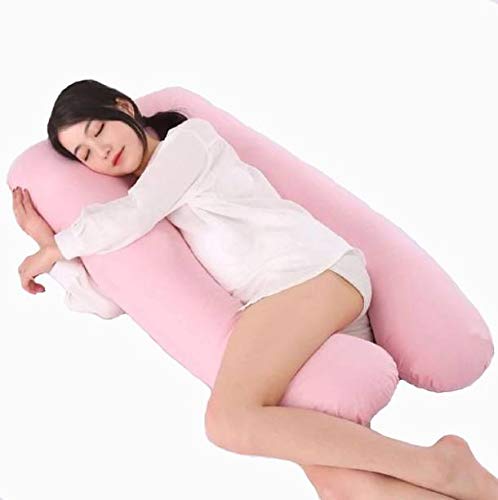 Snoozy SNOOZY Ultra Soft Pregnancy Maternity Pillow Multi Purpose with Removable Cover Zip UShape Light Pink  - Image 1