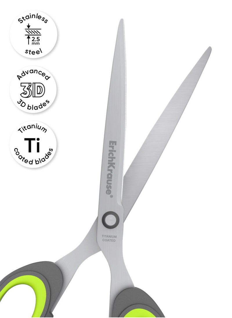 ErichKrause Scissors Titanium, 20.5 cm, gray-yellow (blister 1 pc)  - Image 4