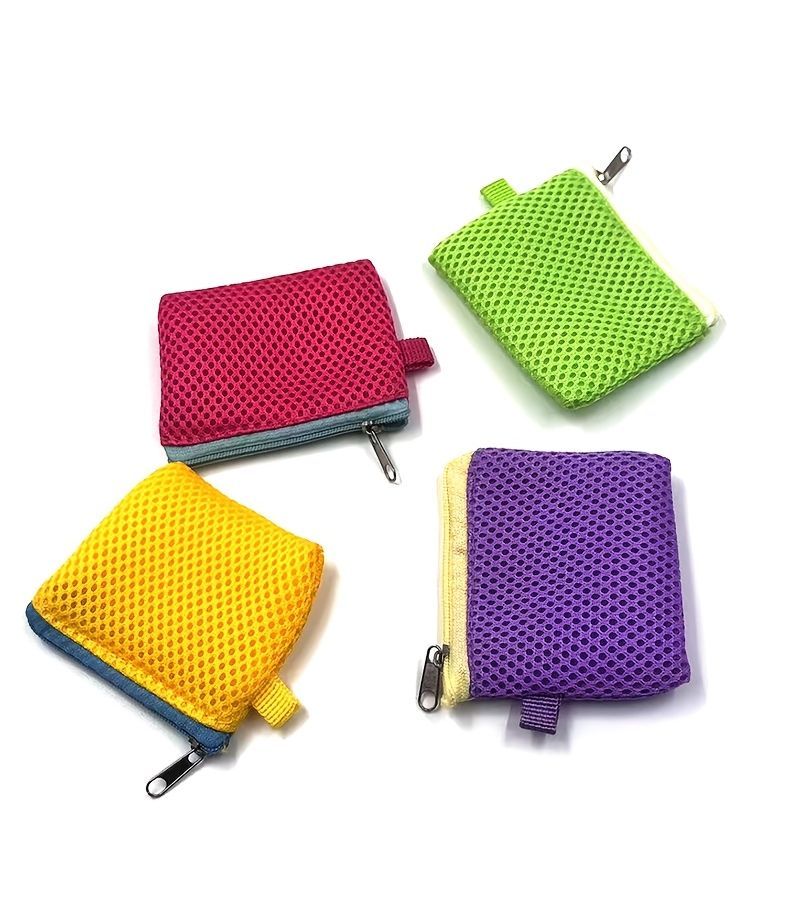 Square Washing Machine Special Laundry Pod Bag Laundry Detergent Bag Mini Laundry Soap Bag Reusable And Washable Fabric Small Mesh Laundry Bag 6pcs Random Color - Image 2