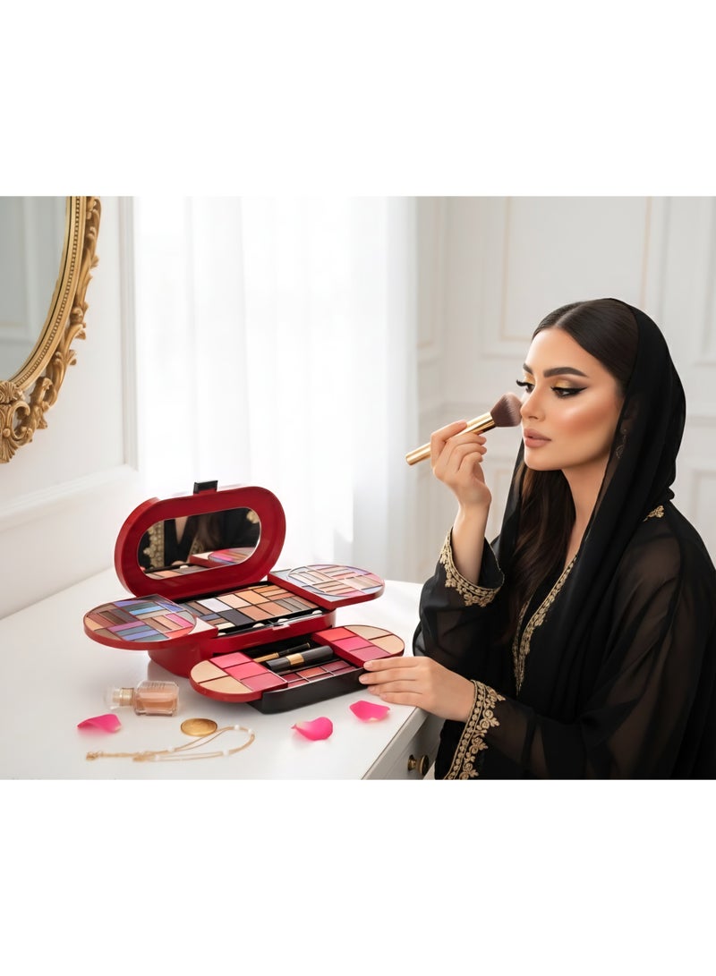 Shams ​SHAMS Makeup kit Shades All-in-One Set complete face palette for women. Bold, pigmented, multi-use shades for beginners and pros. Your essential beauty vault. - Image 4