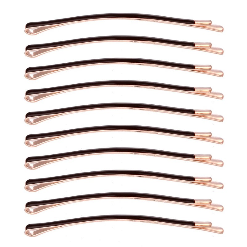 LONEEDY Yishenyishi Pack of 10 Curved Jumbo Bobby Pins,Hair Clips (Brown-10pcs) - Image 1