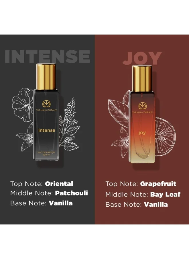 The Man Company  Specially Curated Perfume Gift Set for Men 4 * 20ml - A Gentleman’s Desire | Premium Long-Lasting Fragrance | Citron For Travel | Intense For Office | Musk For Sports | Joy For Outing for Men | Best Price UAE
