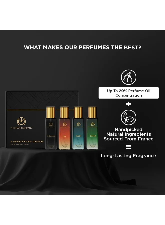 ذا مان كومباني مجموعة عطور رجالية فاخرة  *  مل - رغبة الرجل الأنيق | عطر مميز يدوم طويلاً | حمضيات للسفر | انتنس للمكتب | مسك للرياضة | جوي للخروجات