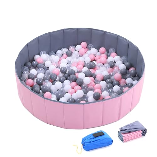 WWS 4 Feet Ball Pit for KidsBaby Play YardPlaypenFence Folding Portable No Need to Inflate More Than 12 Sqft Play Space Two Colors - Image 1