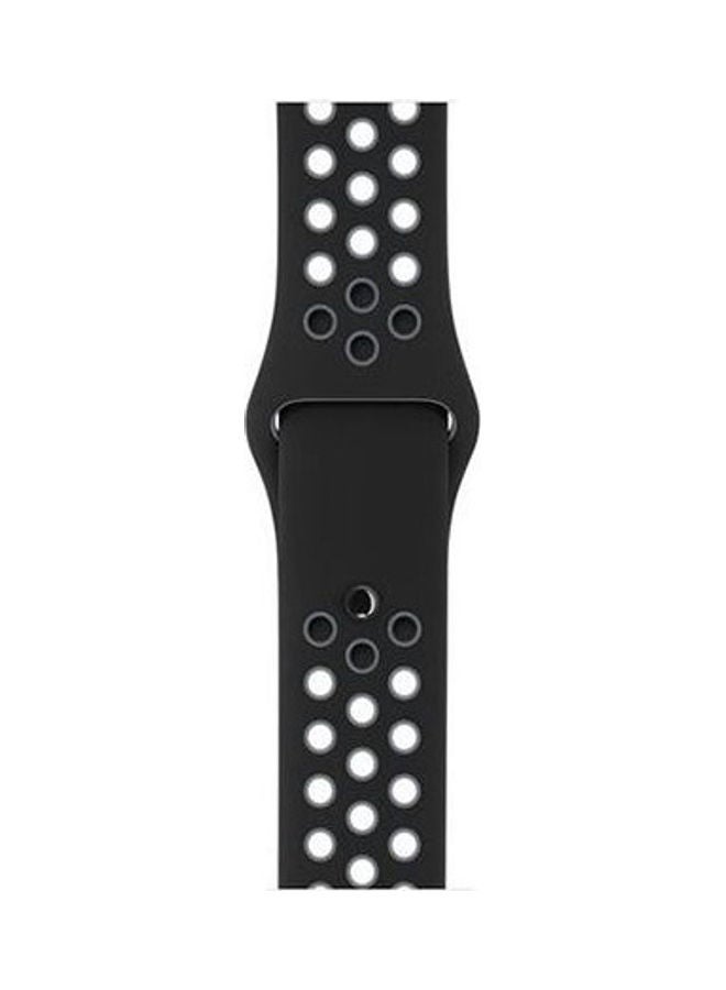 Nk6 Sport Silicone Watchband Breathable Hole Replacement Strap For Apple Watch Strap Black - Image 5