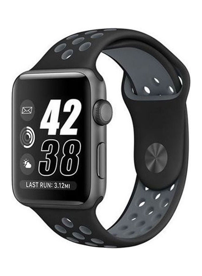 Nk6 Sport Silicone Watchband Breathable Hole Replacement Strap For Apple Watch Strap Black - Image 3