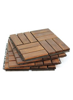 HOME TASTE Hometaste Wooden Decking Tiles - Interlocking Wood Flooring For Garden Pathways, Patios, Durable Wood Tiles For Outdoor And Indoor Use (Style_3, 10_Pieces) 