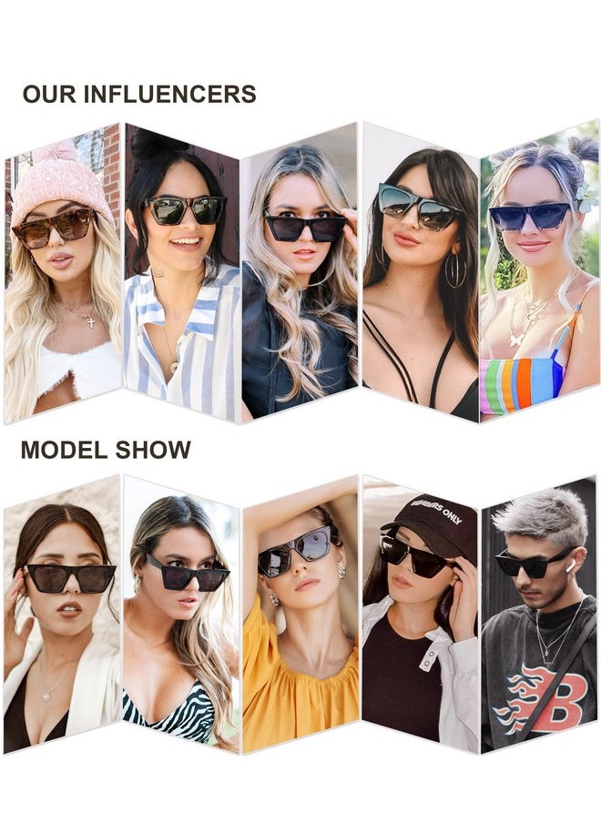 Sojos Trendy Oversized Square Cateye Polarized Sunglasses Womens Big Frame Shades Sj2115, Cream/Brown  - Image 3