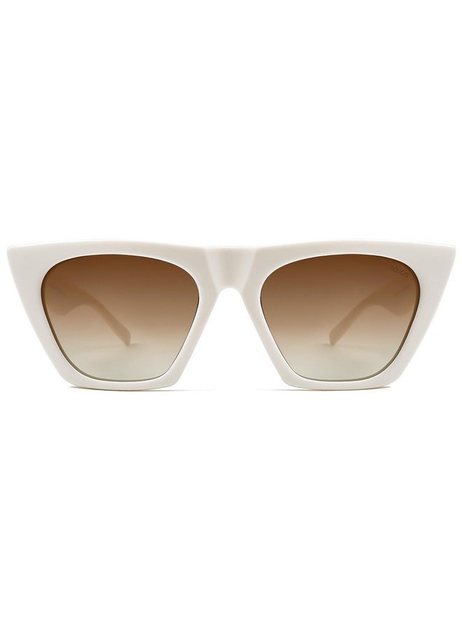 Sojos Trendy Oversized Square Cateye Polarized Sunglasses Womens Big Frame Shades Sj2115, Cream/Brown  - Image 2