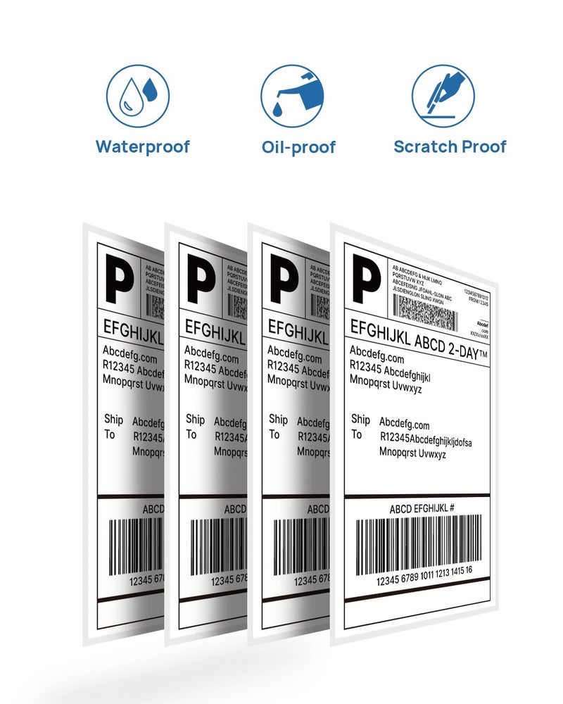 POLONO Genuine 4"x6" Direct Thermal Shipping Label, Perforated Postage Shipping Labels Compatible with POLONO PL60, PL70E and PL420 Label Printer, Permanent Adhesive, Commercial Grade, 220 Labels/Roll - Image 5