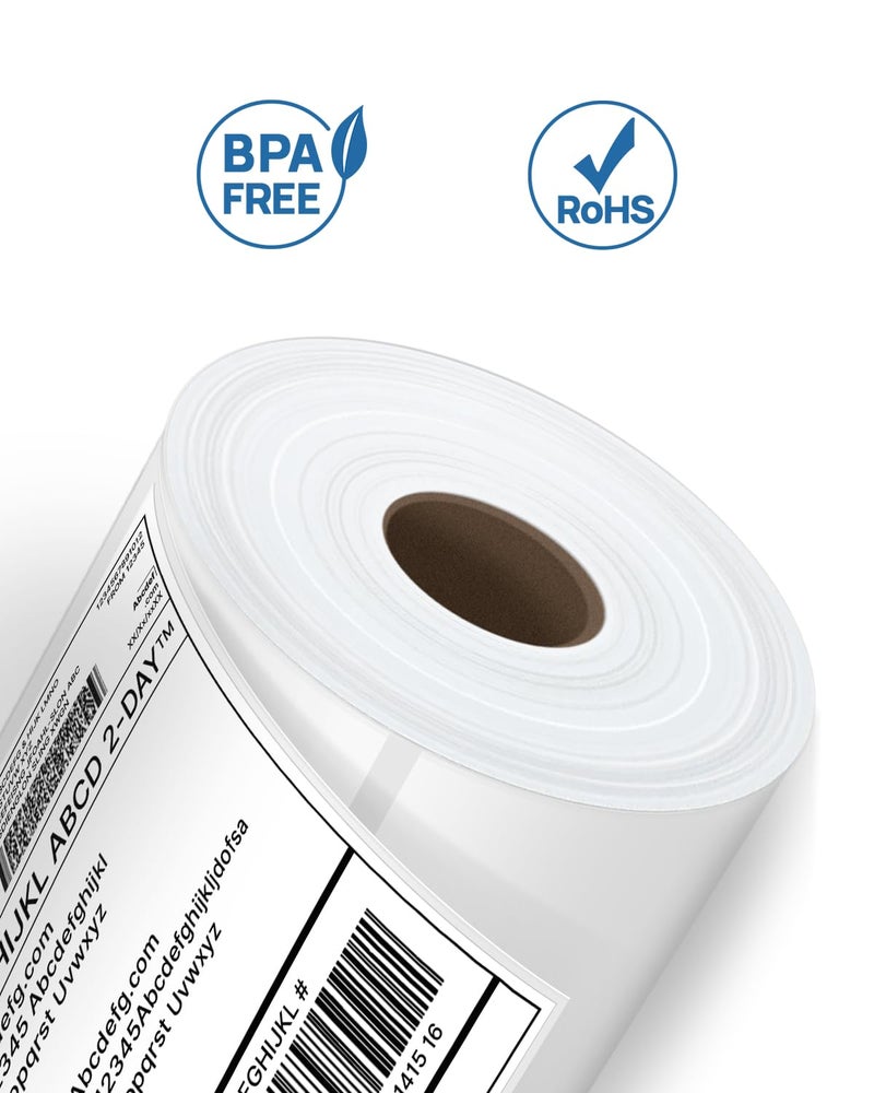 POLONO Genuine 4"x6" Direct Thermal Shipping Label, Perforated Postage Shipping Labels Compatible with POLONO PL60, PL70E and PL420 Label Printer, Permanent Adhesive, Commercial Grade, 220 Labels/Roll - Image 4