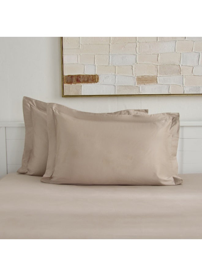 Home Box طقم أغطية وسائد قطنية صلبة فاخرة من قطعتين - 50x75 سم - Image 3